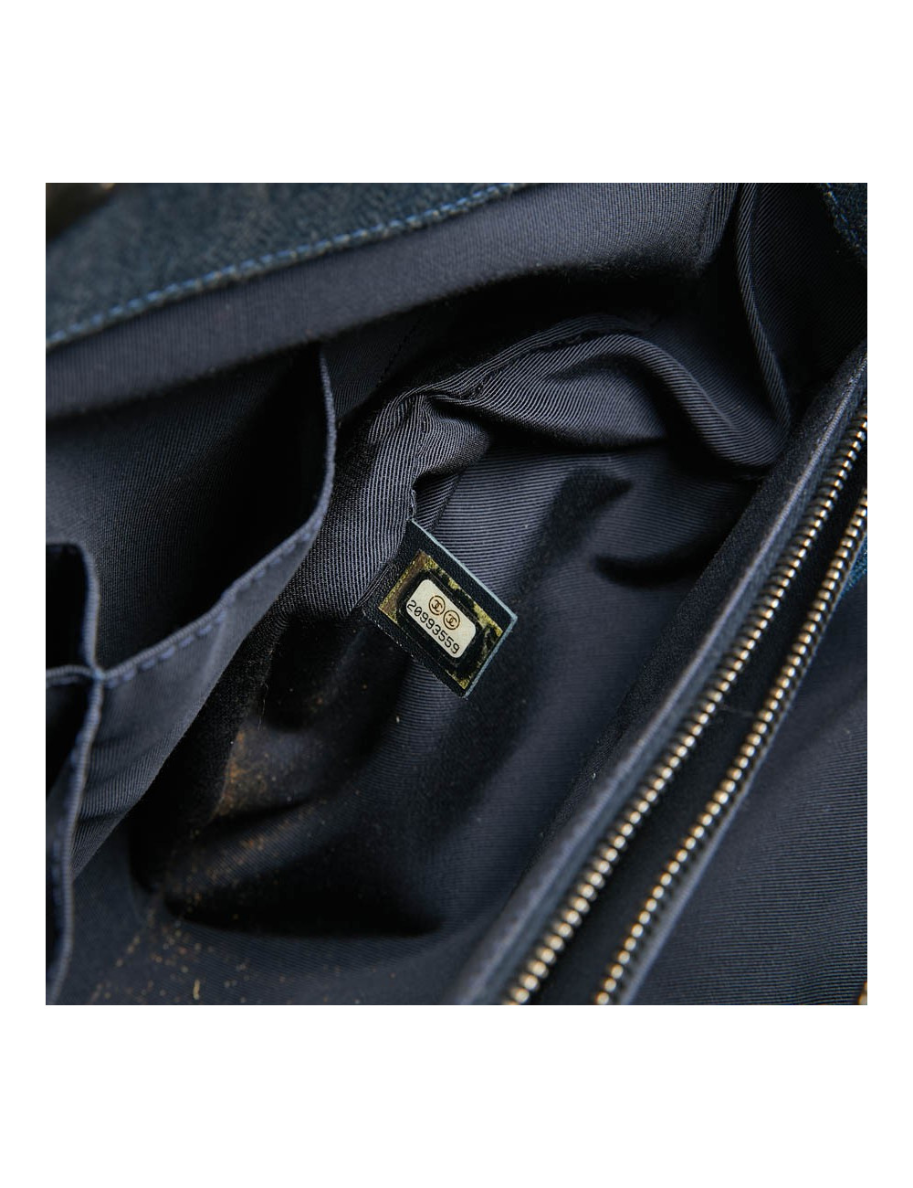 Cabas CHANEL en toile denin bleu