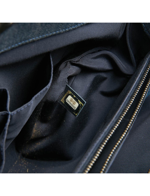 Cabas CHANEL en toile denin bleu