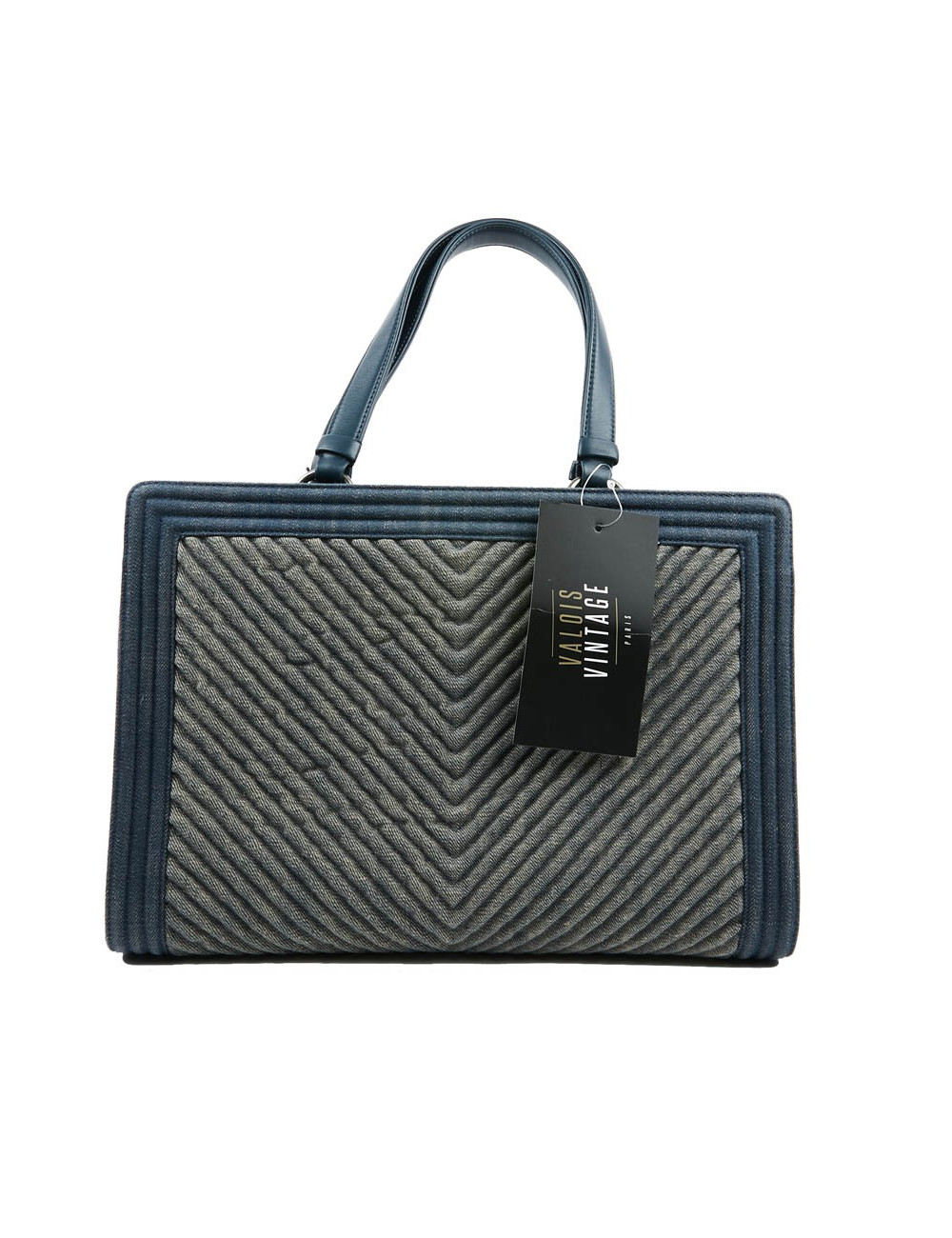 Cabas CHANEL en toile denin bleu