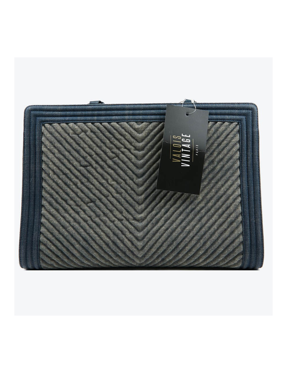 Cabas CHANEL en toile denin bleu