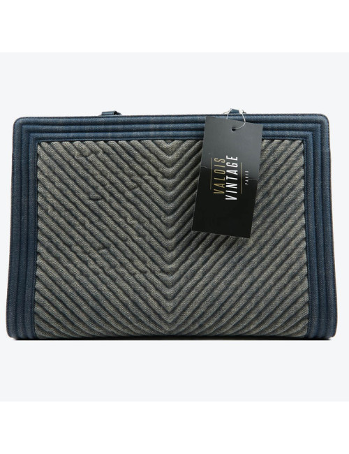 CHANEL Tote Bag in Blue Denim Fabric