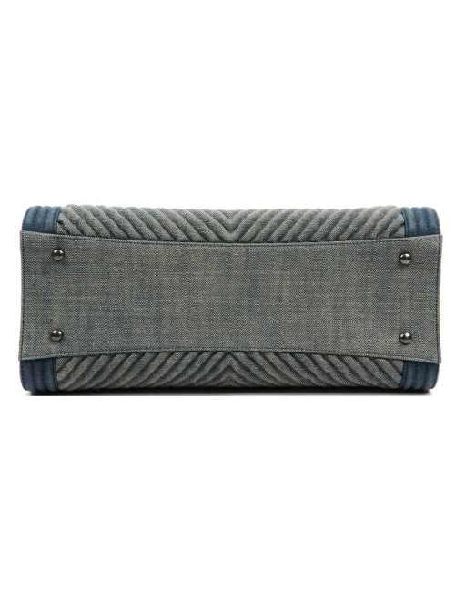 CHANEL Tote Bag in Blue Denim Fabric