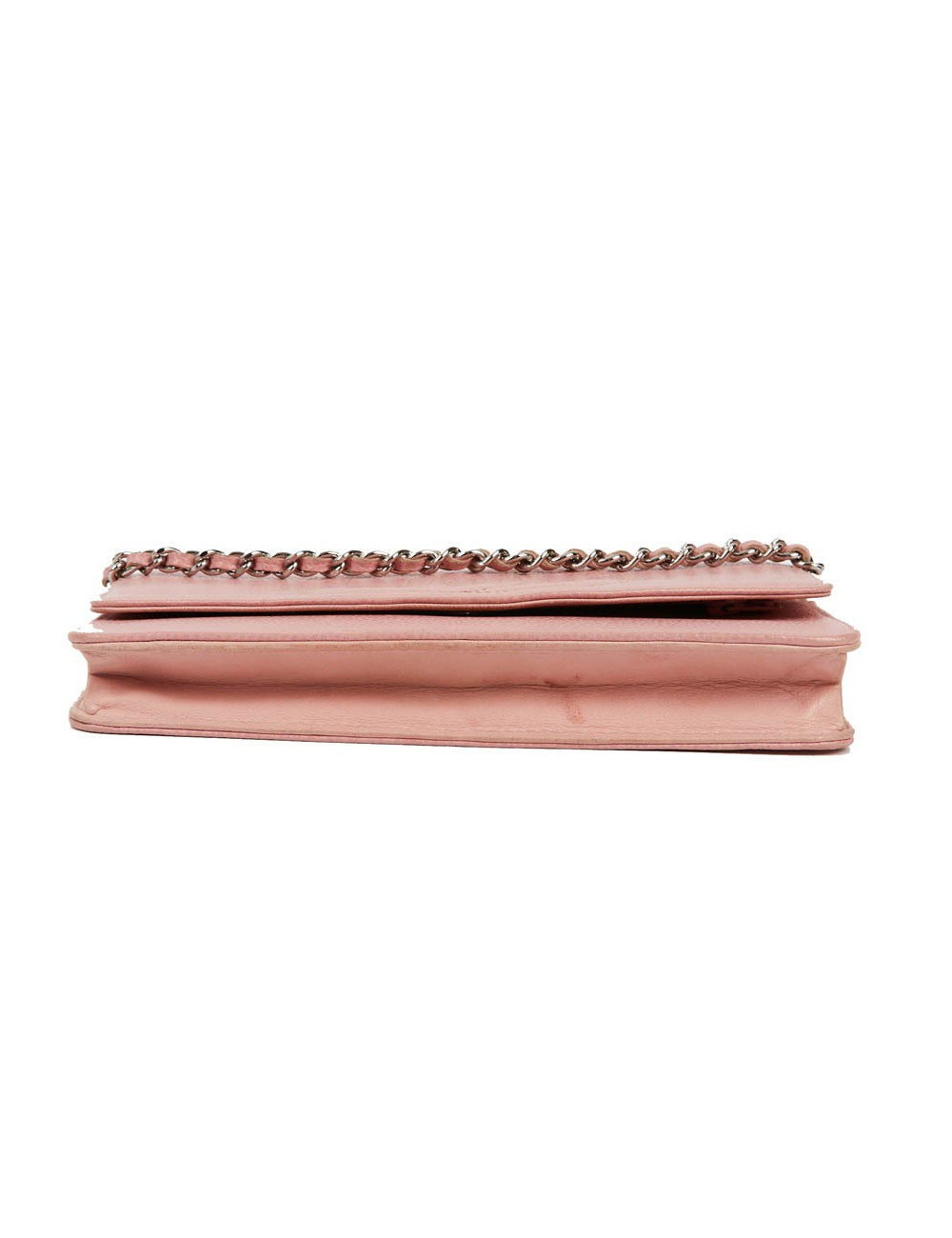 CHANEL Wallet on Chain in Grained Pink Leather
