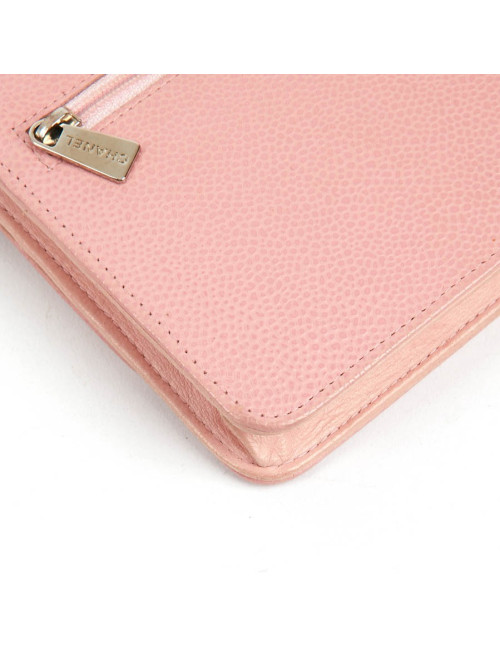 CHANEL Wallet on Chain in Grained Pink Leather