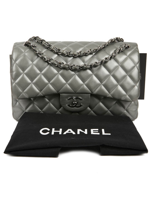 Jumbo CHANEL cuir métalisé 