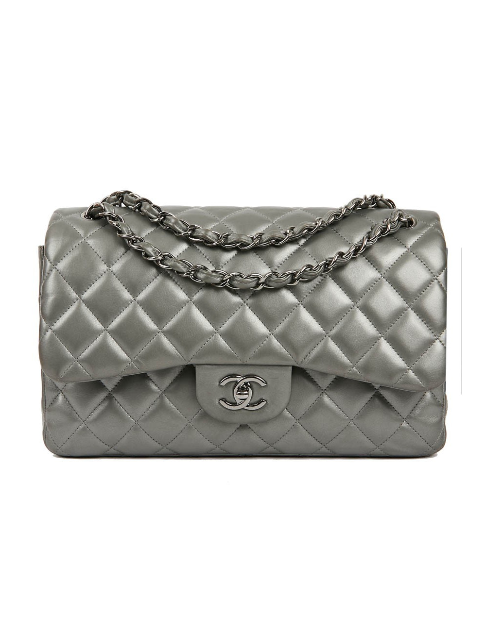 Jumbo CHANEL cuir métalisé 