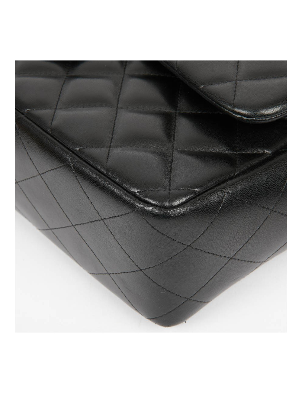 Grand sac classique CHANEL cuir d'agneau bijouterie argent