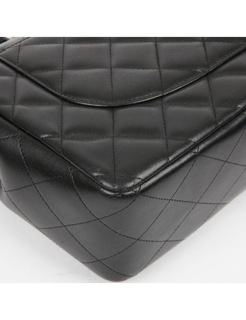Grand sac classique CHANEL cuir d'agneau bijouterie argent