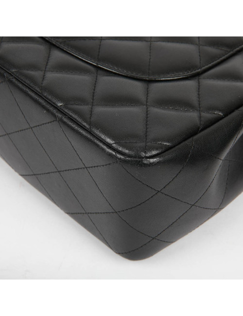 Grand sac classique CHANEL cuir d'agneau bijouterie argent