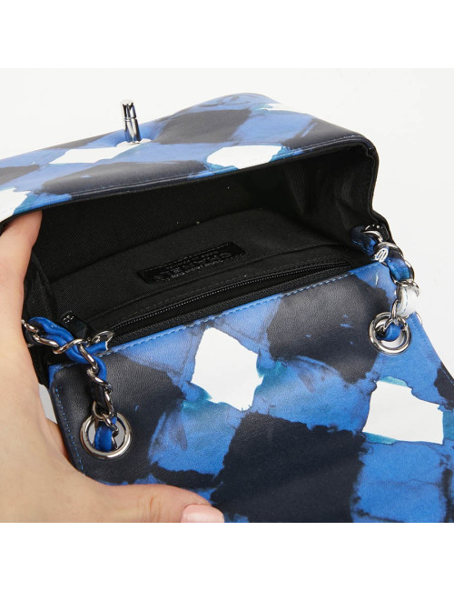 Mini Timeless collection Airlines en cuir bleu, noir et blanc