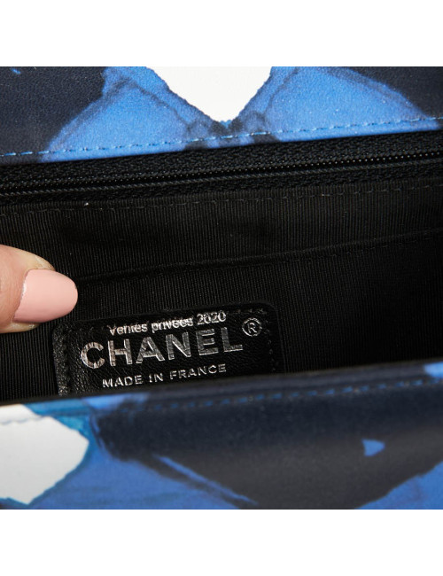 Mini Timeless collection Airlines en cuir bleu, noir et blanc