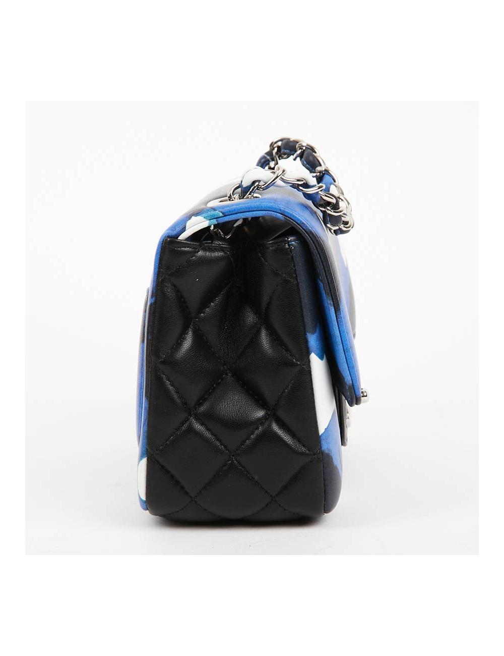 Mini Timeless collection Airlines en cuir bleu, noir et blanc