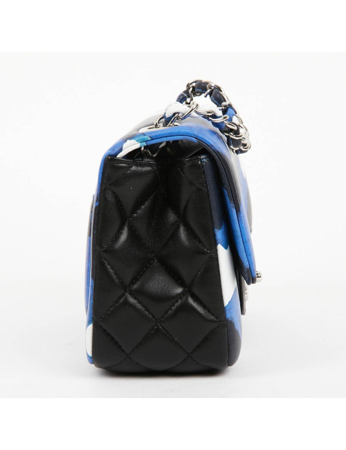 Mini Timeless collection Airlines en cuir bleu, noir et blanc