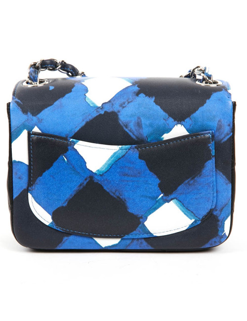 Mini Timeless collection Airlines en cuir bleu, noir et blanc