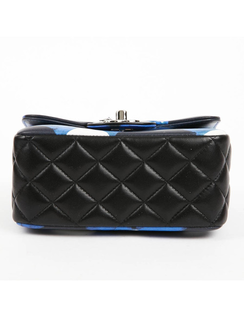 Mini Timeless collection Airlines en cuir bleu, noir et blanc