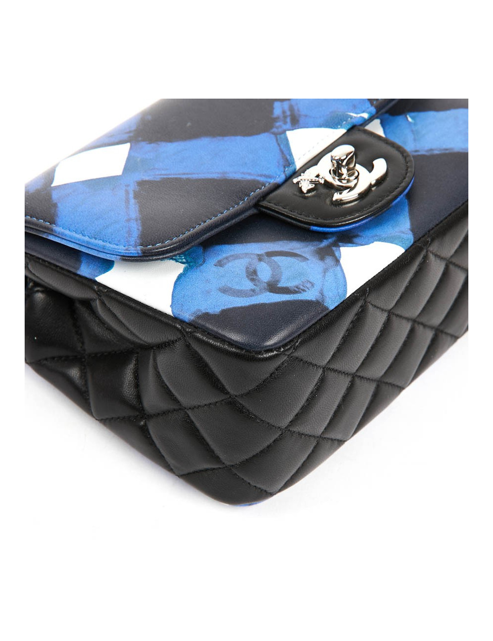 Mini Timeless collection Airlines en cuir bleu, noir et blanc