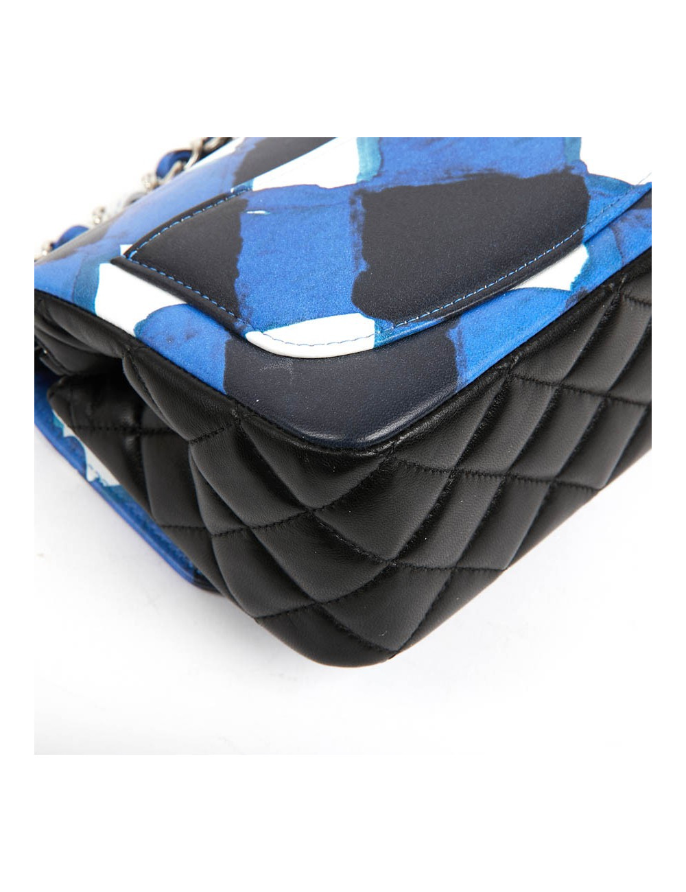 Mini Timeless collection Airlines en cuir bleu, noir et blanc