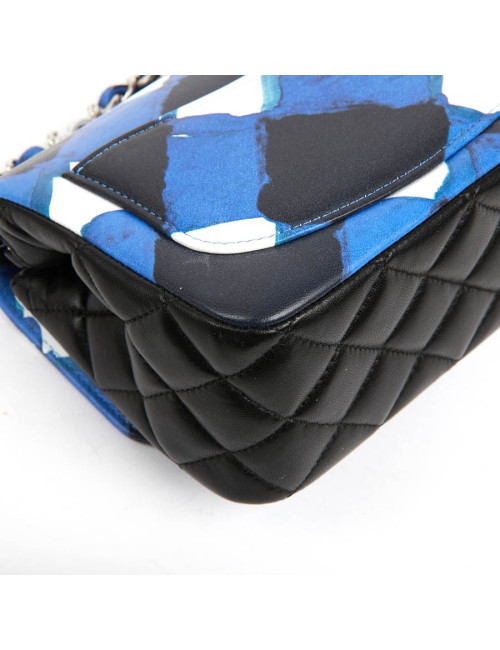 Mini Timeless collection Airlines en cuir bleu, noir et blanc