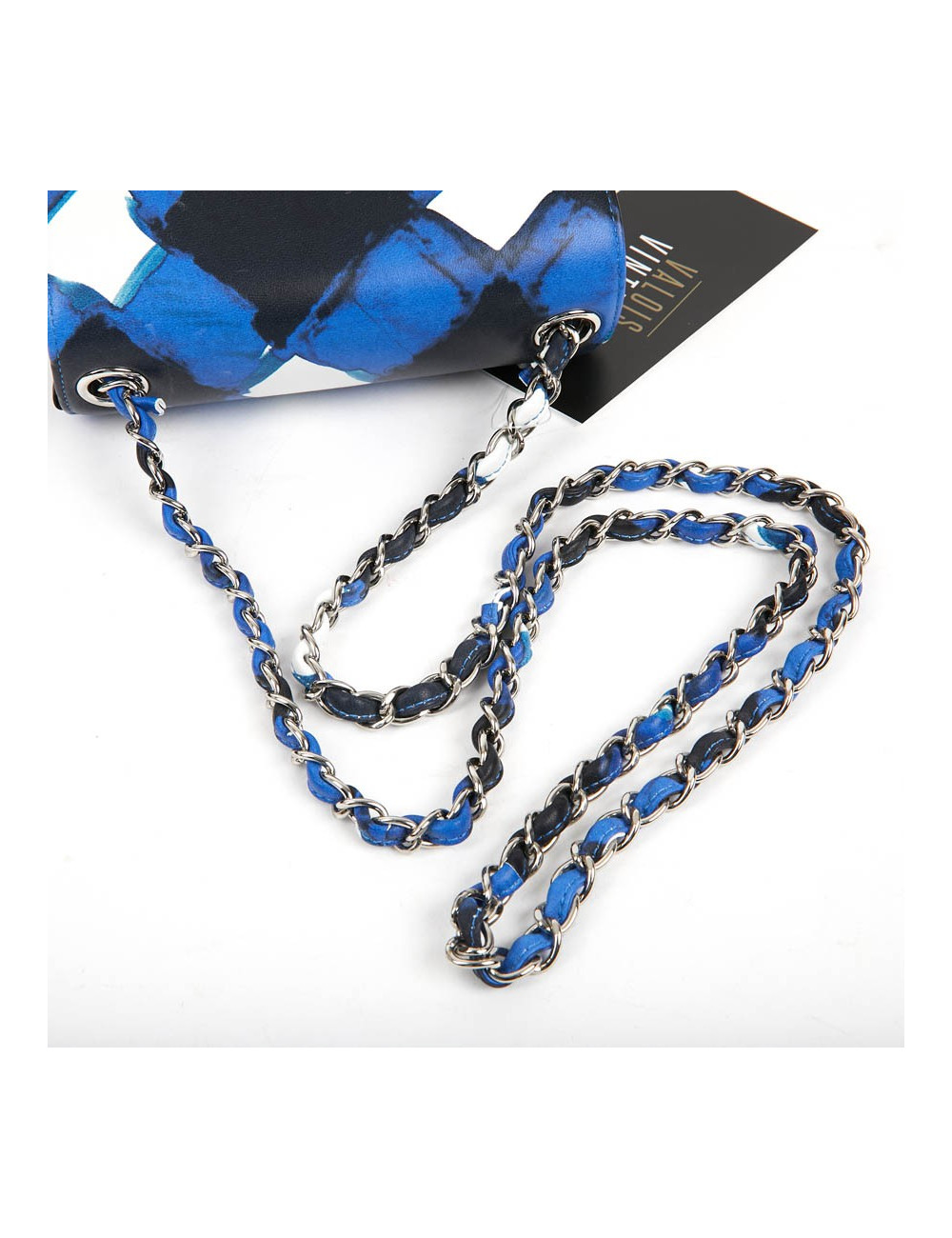 Mini Timeless collection Airlines en cuir bleu, noir et blanc