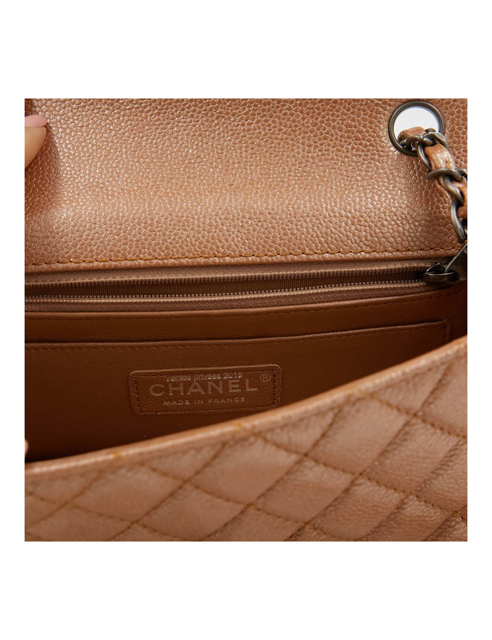 Mini Timeless CHANEL en cuir grainé