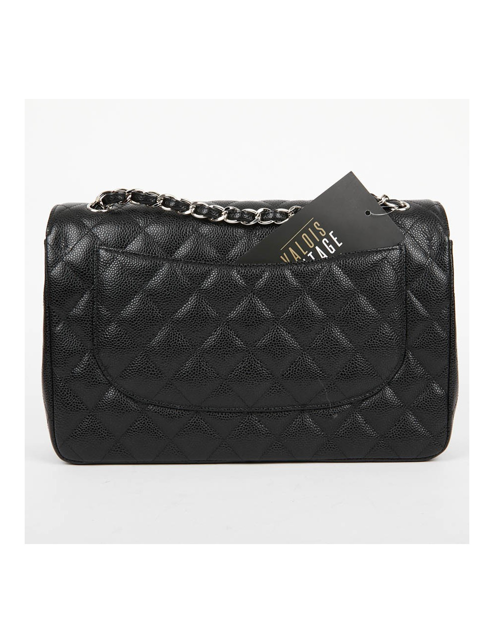 Sac Jumbo CHANEL en cuir grainé noir