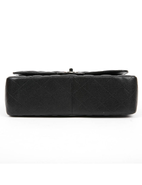 Sac Jumbo CHANEL en cuir grainé noir