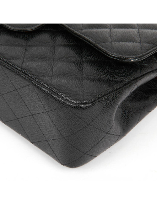 Sac Jumbo CHANEL en cuir grainé noir