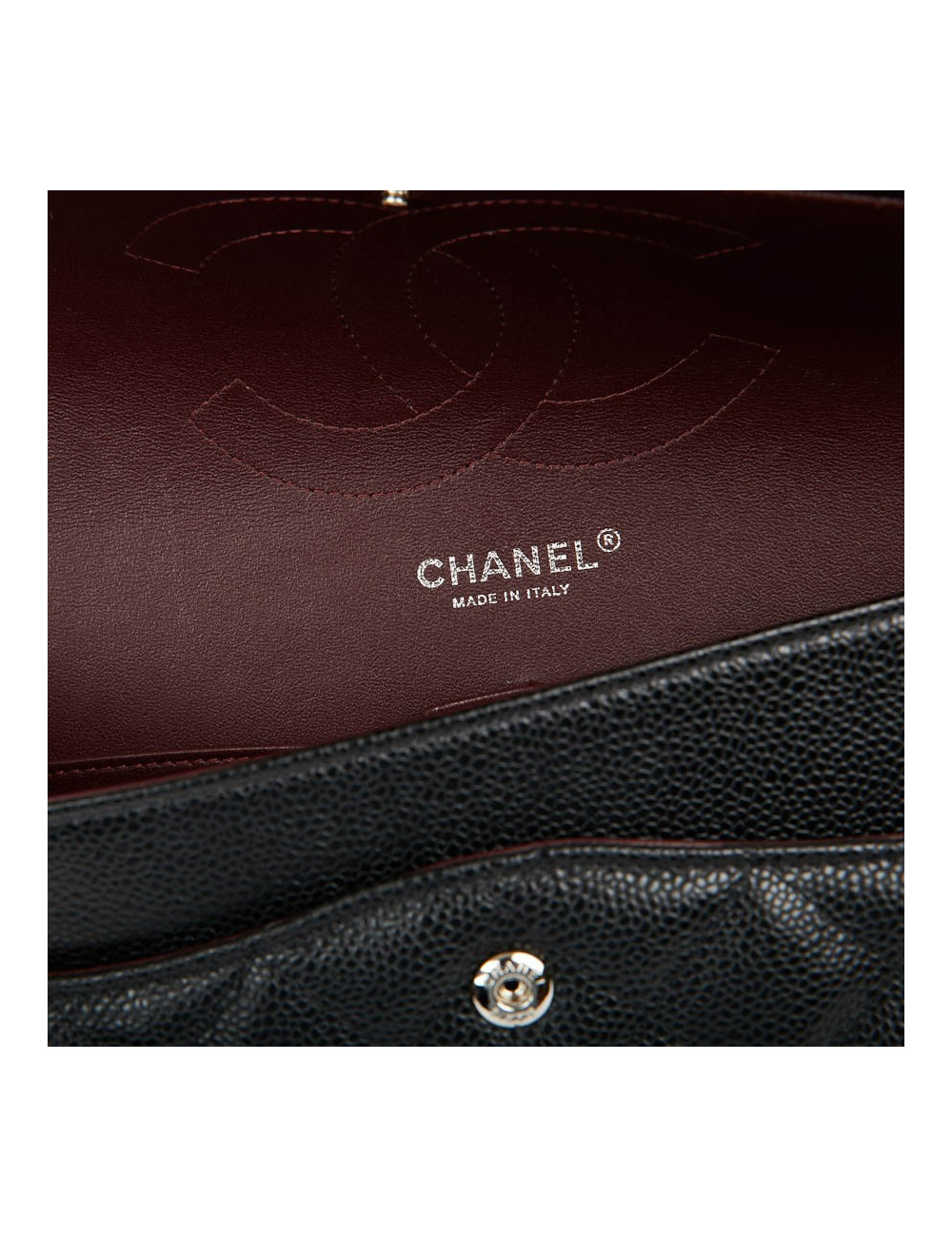 Sac Jumbo CHANEL en cuir grainé noir