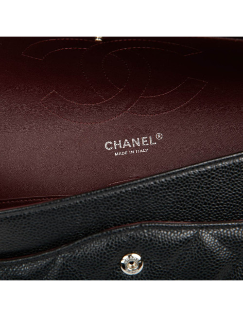 Sac Jumbo CHANEL en cuir grainé noir