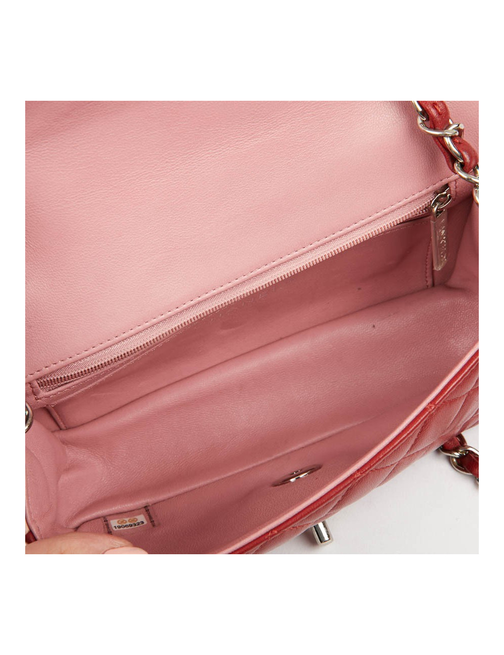 Mini CHANEL Timeless Bag in Tricolor Pink and Red Lambskin Leather