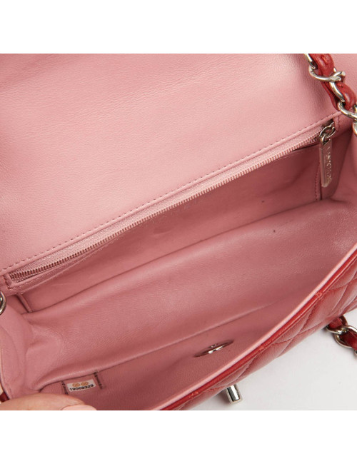 Mini timeless CHANEL cuir d'agneau matelassé tricolore