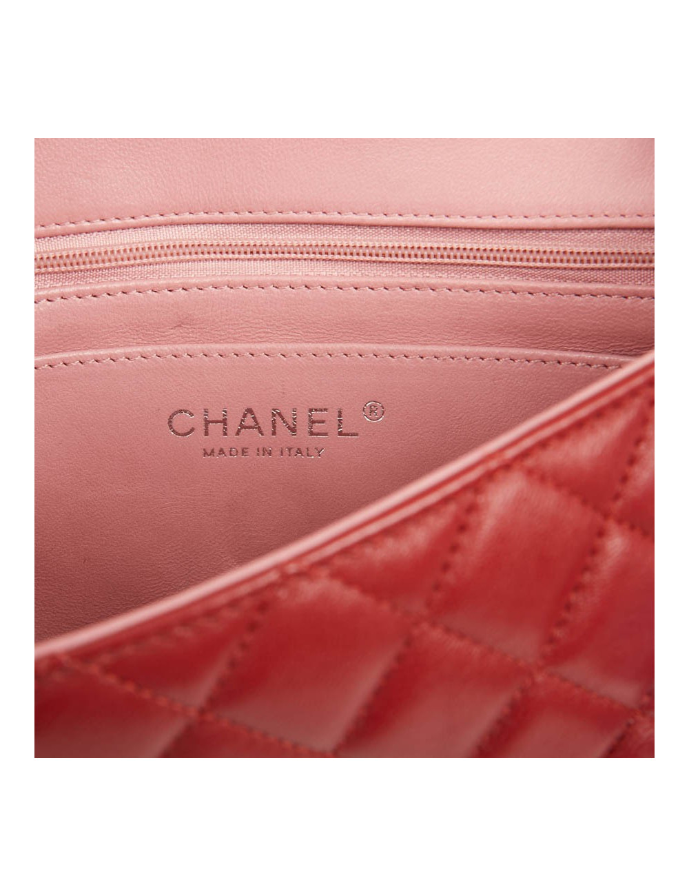 Mini CHANEL Timeless Bag in Tricolor Pink and Red Lambskin Leather