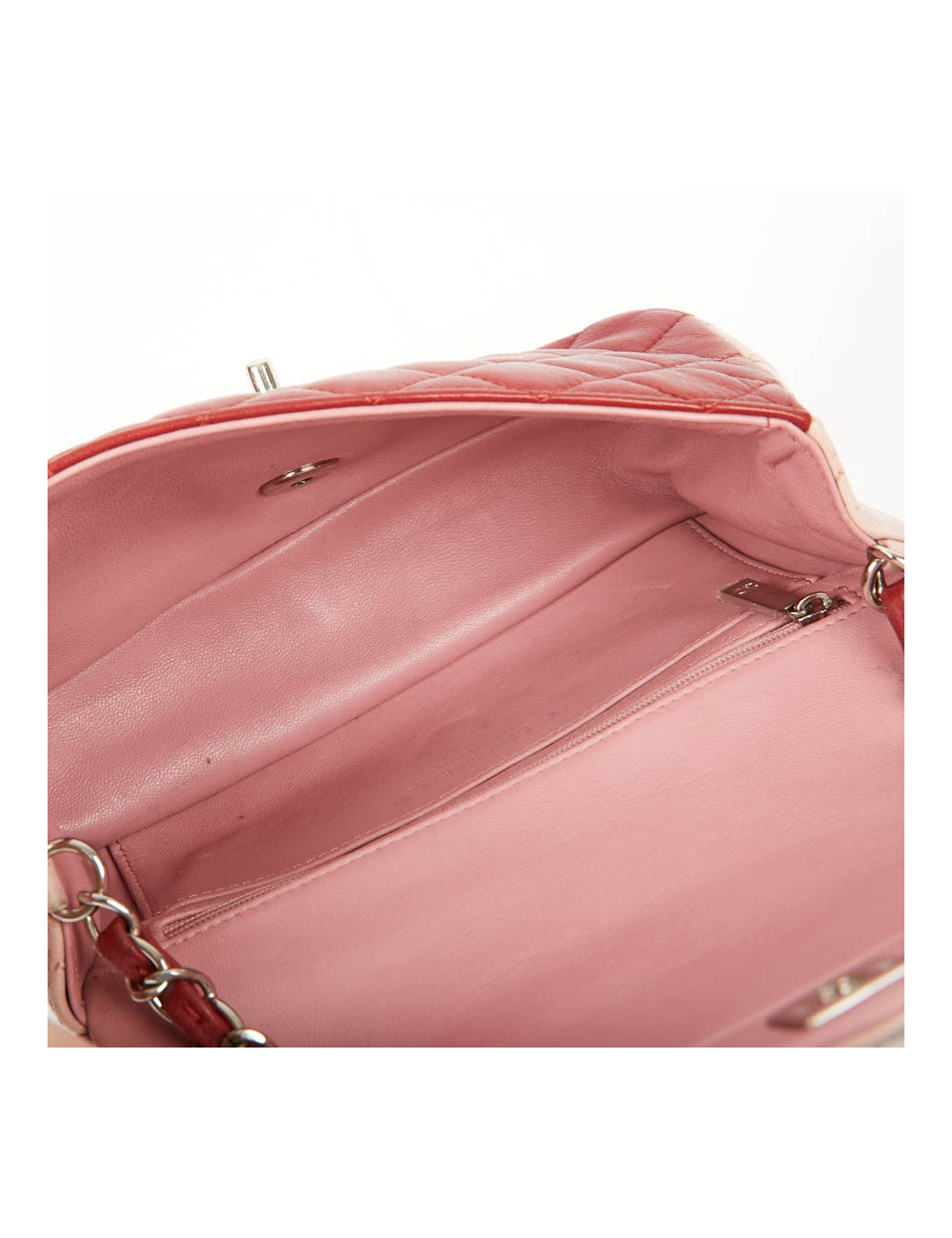Mini CHANEL Timeless Bag in Tricolor Pink and Red Lambskin Leather