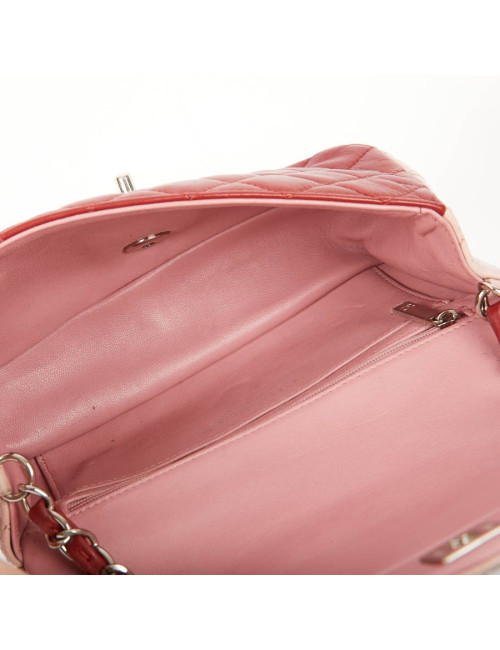 Mini CHANEL Timeless Bag in Tricolor Pink and Red Lambskin Leather