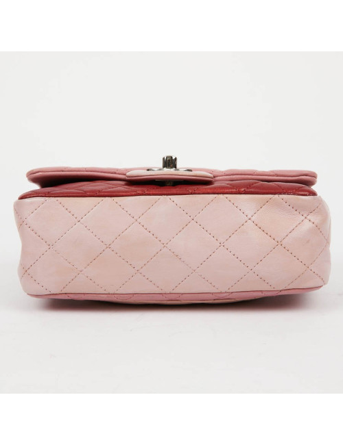 Mini CHANEL Timeless Bag in Tricolor Pink and Red Lambskin Leather