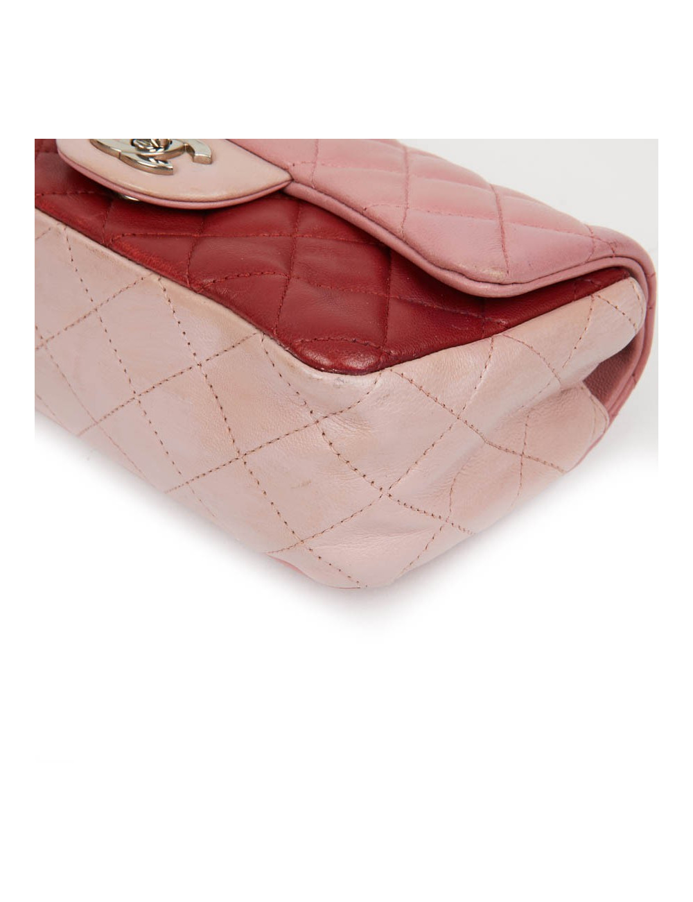 Mini CHANEL Timeless Bag in Tricolor Pink and Red Lambskin Leather
