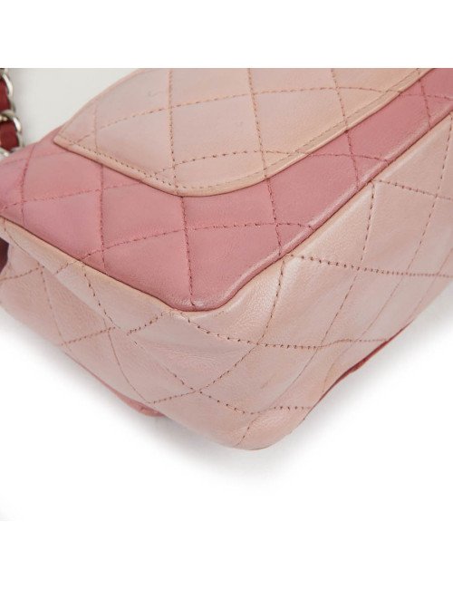 Mini CHANEL Timeless Bag in Tricolor Pink and Red Lambskin Leather