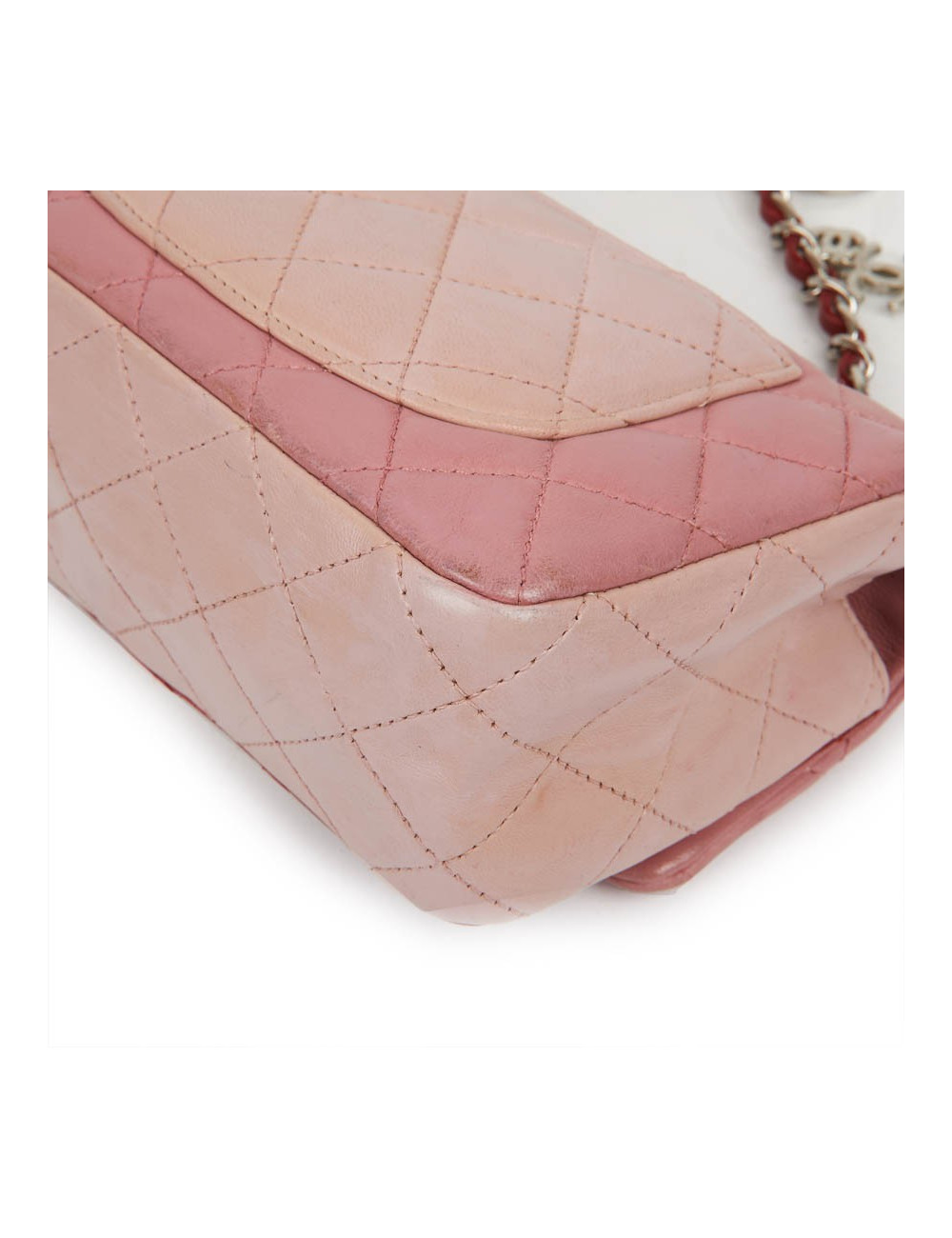 Mini CHANEL Timeless Bag in Tricolor Pink and Red Lambskin Leather