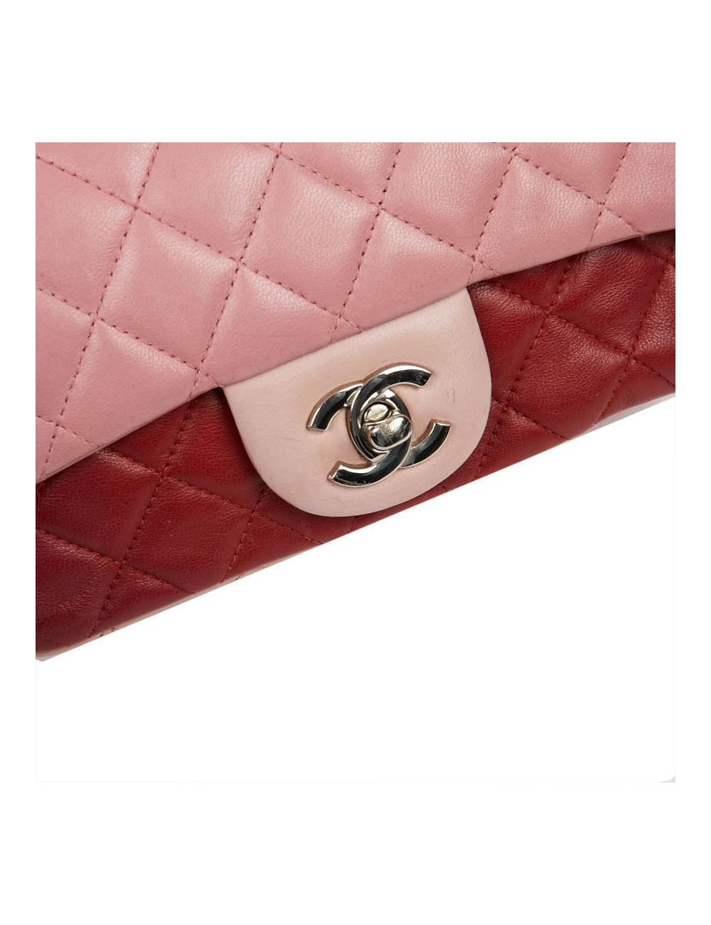 Mini timeless CHANEL cuir d'agneau matelassé tricolore