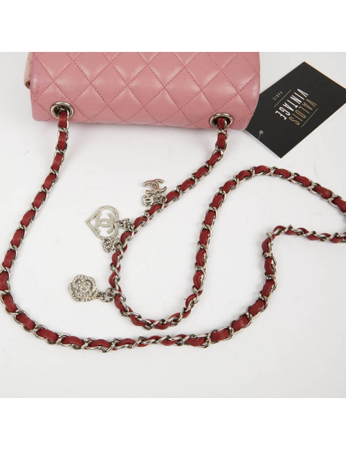 Mini timeless CHANEL cuir d'agneau matelassé tricolore