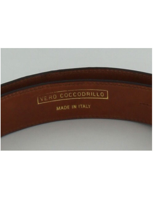 Ceinture FRANCK NAMANI marron en croco veritable