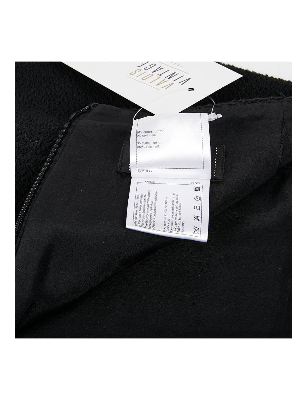 Jupe CHANEL T 36 en tweed noir