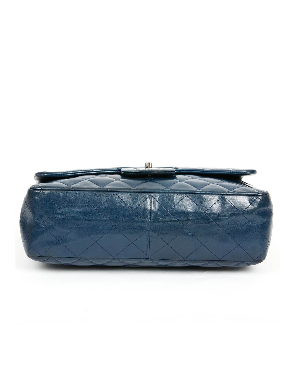 Grand sac CHANEL en cuir d'agneau bleu marine