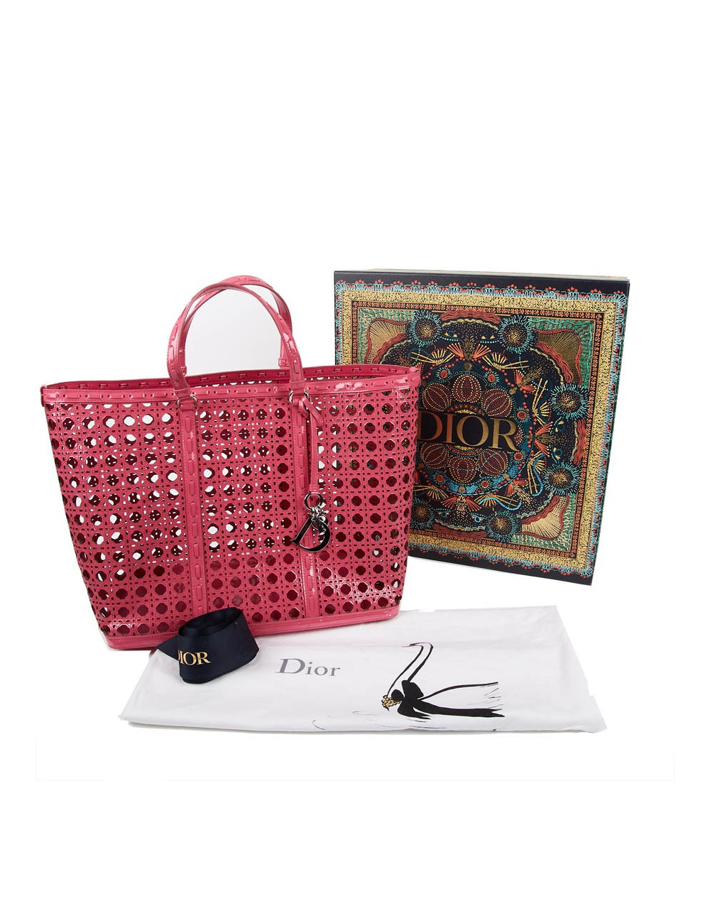 Cabas DIOR perforé rose