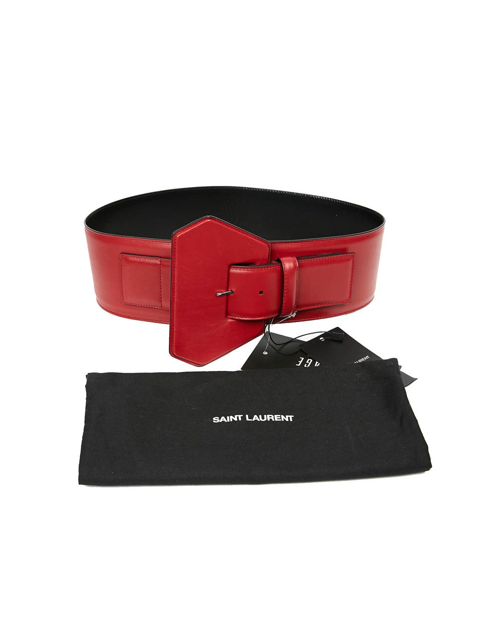 Large ceinture SAINT LAURENT cuir rouge 