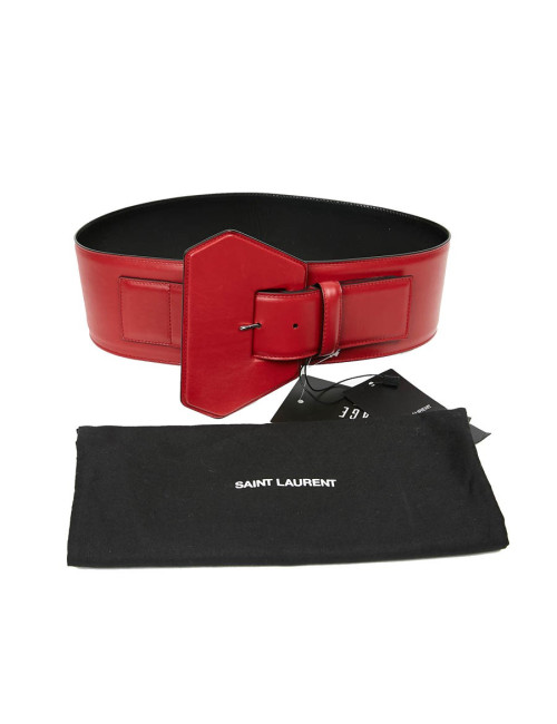 Large ceinture SAINT LAURENT cuir rouge 