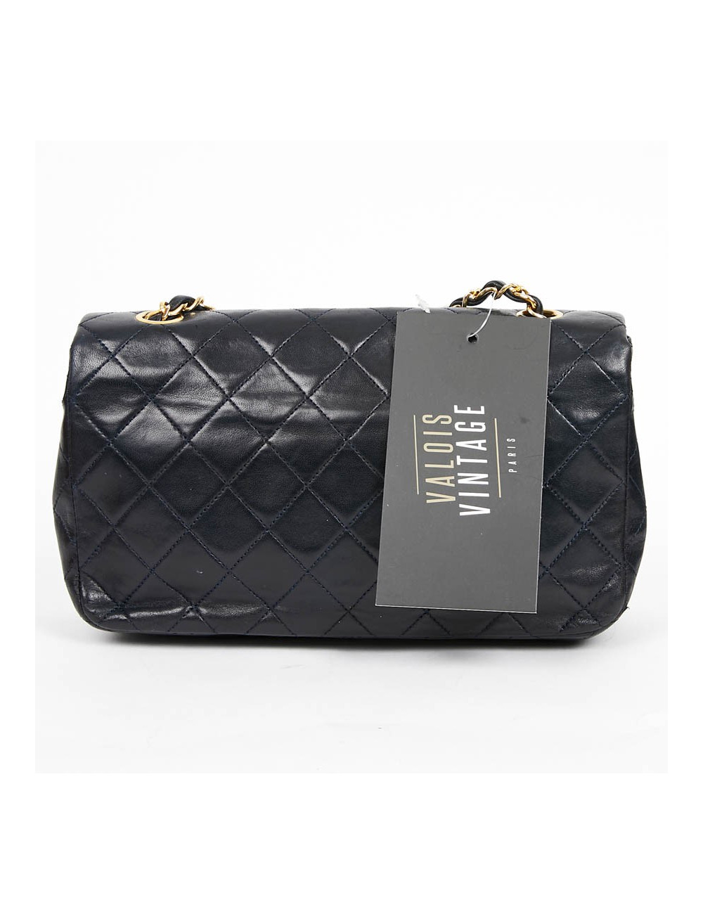 CHANEL Vintage Navy Blue Lambskin Bag - Second hand bag certified