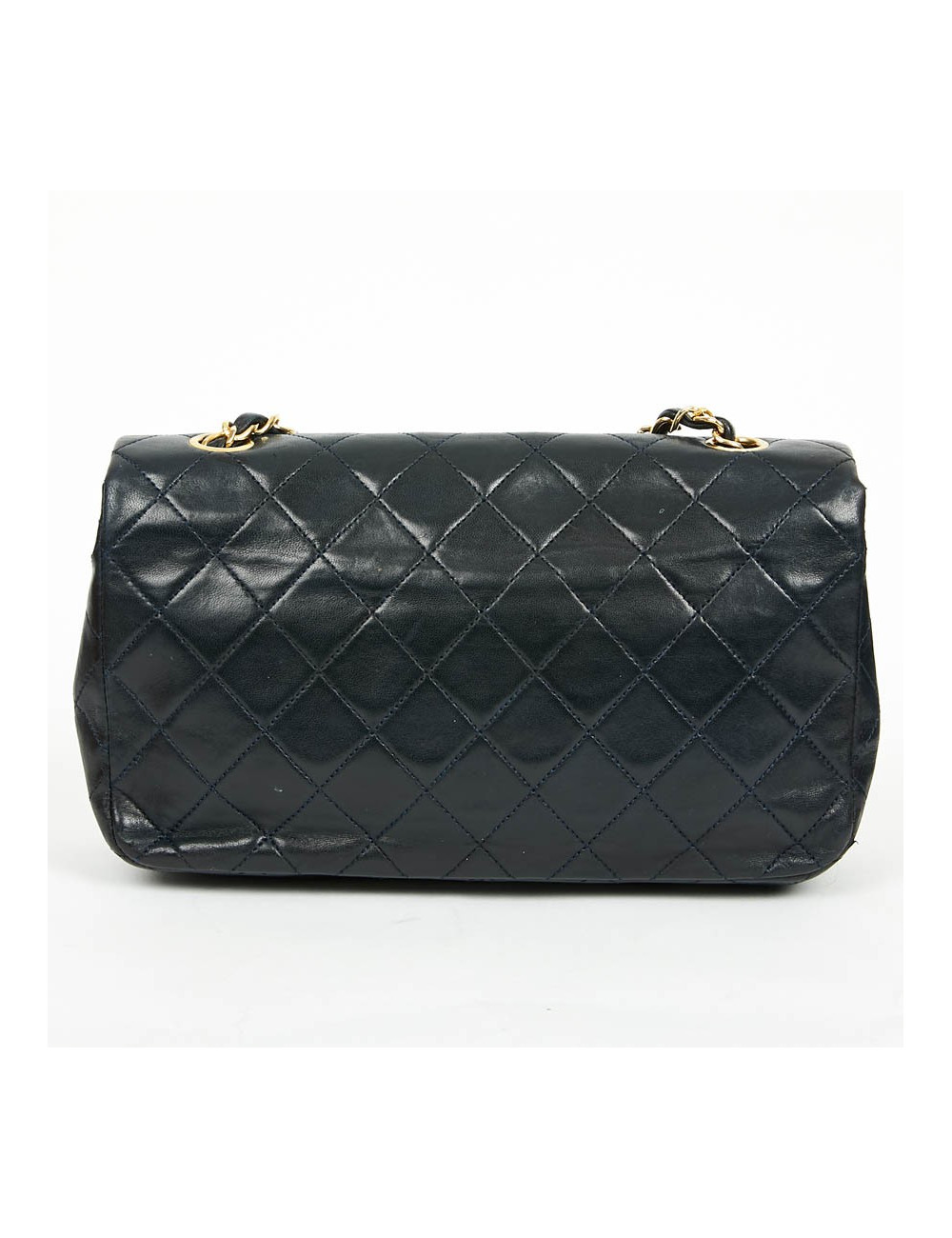 CHANEL Vintage Navy Blue Lambskin Bag - Second hand bag certified