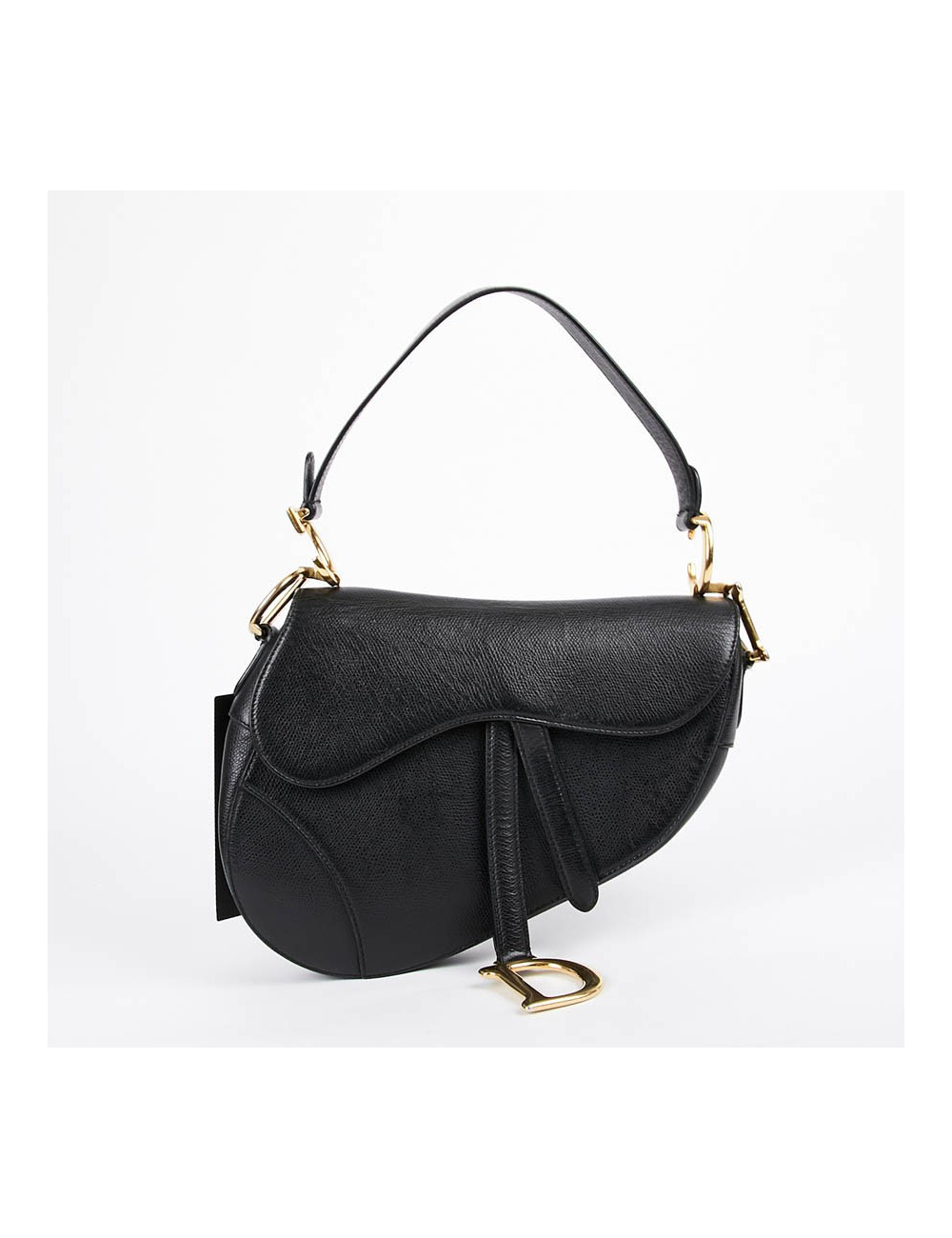 Sac Saddle DIOR en cuir grainé noir