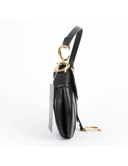 Sac Saddle DIOR en cuir grainé noir